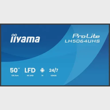 IIYAMA Monitor 55" LH5564UHS-B1AG, Signage, UHD, 500 cd/m², Android, Wi-Fi
